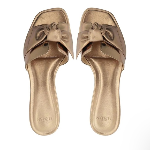 Alexandre Birman Maxi Clarita Slip On Sandal in Luna Metallic Size 39/9 - Picture 1 of 13